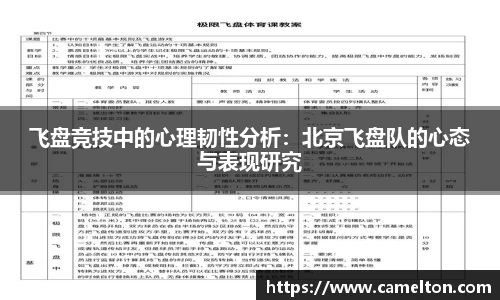 飞盘竞技中的心理韧性分析：北京飞盘队的心态与表现研究