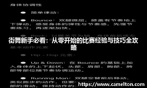 街舞新手必看：从零开始的比赛经验与技巧全攻略
