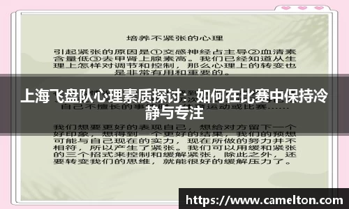 上海飞盘队心理素质探讨：如何在比赛中保持冷静与专注