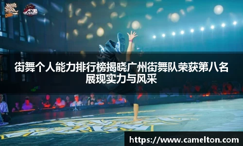 街舞个人能力排行榜揭晓广州街舞队荣获第八名展现实力与风采