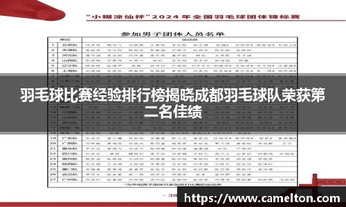 羽毛球比赛经验排行榜揭晓成都羽毛球队荣获第二名佳绩